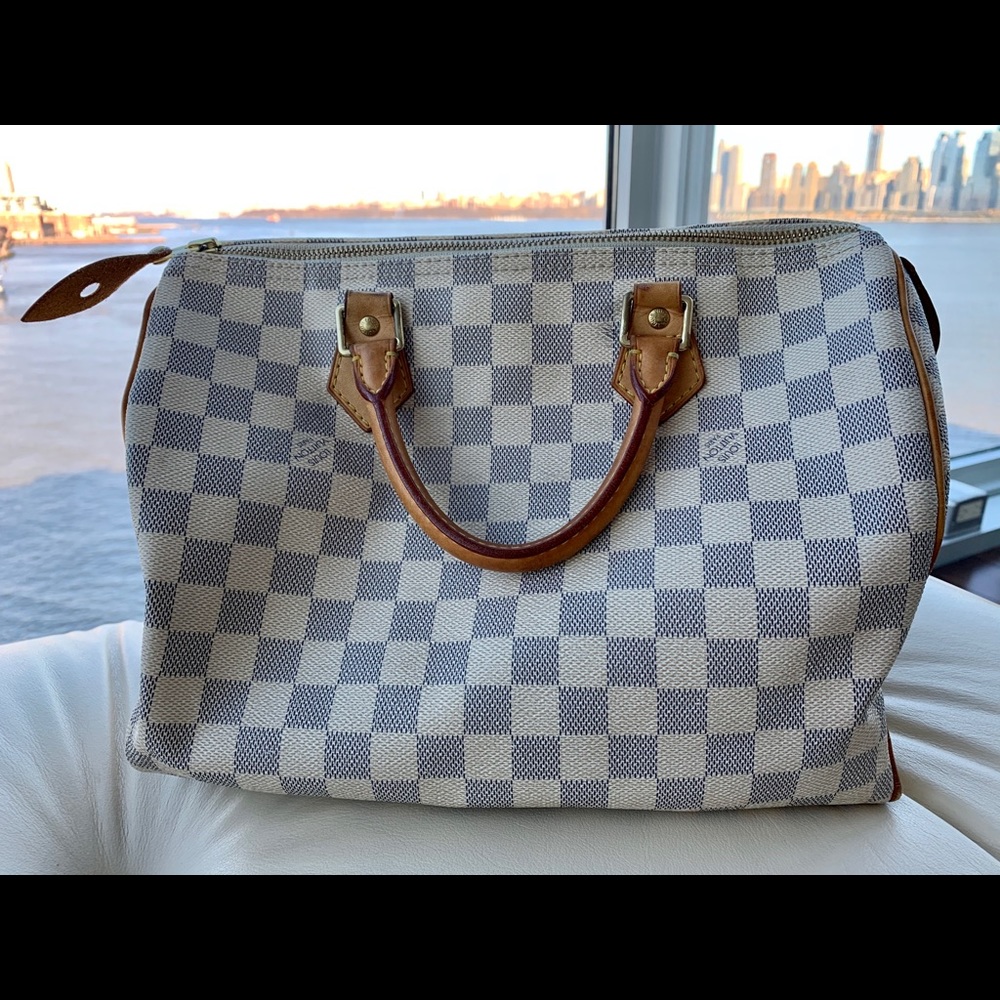 Authentic Louis Vuitton Speedy 30 Damier Azur